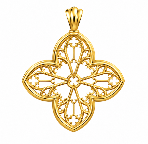 The Rosette Cross – 18-karat Yellow Gold – view 2 – Manufacture Mayaud
