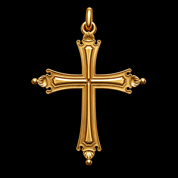 Pope Leo XIV Cross in 18-Karat Yellow Gold – Or Jaune 18 carats – view 2 – Manufacture Mayaud