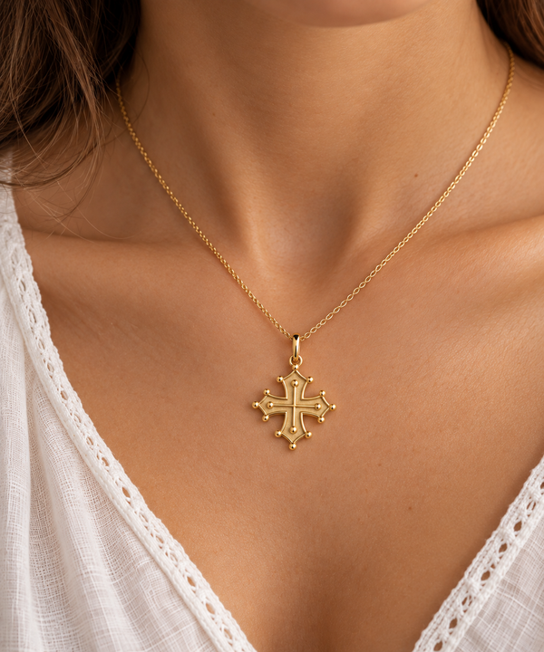 18-karat gold Occitan cross – 18-karat Yellow Gold – view 2 – Manufacture Mayaud
