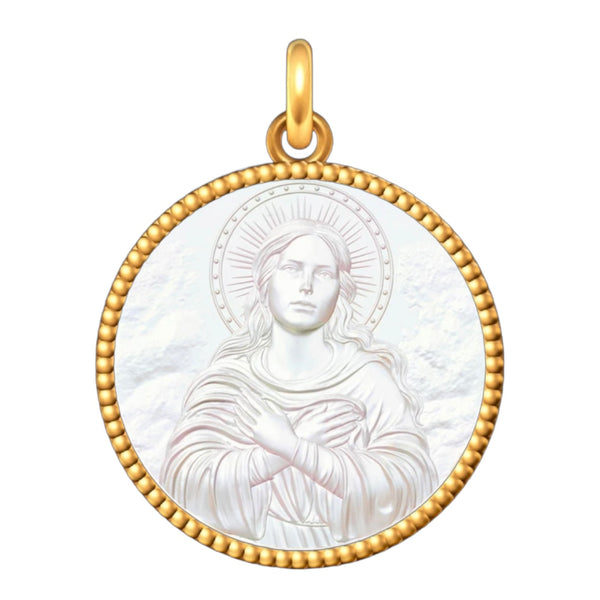 Médaille Entourage Perlé : Les Vierges