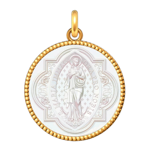 Médaille Entourage Perlé : Les Vierges