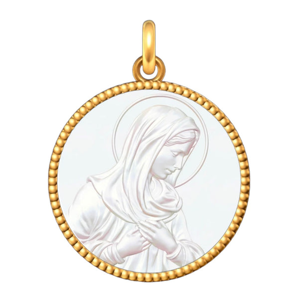 Médaille Entourage Perlé : Les Vierges
