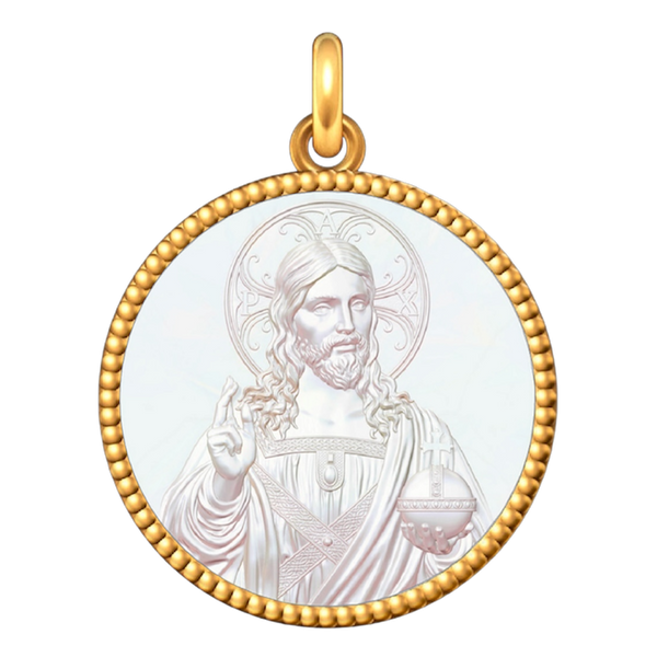 Médaille Entourage Perlé : Les Christ