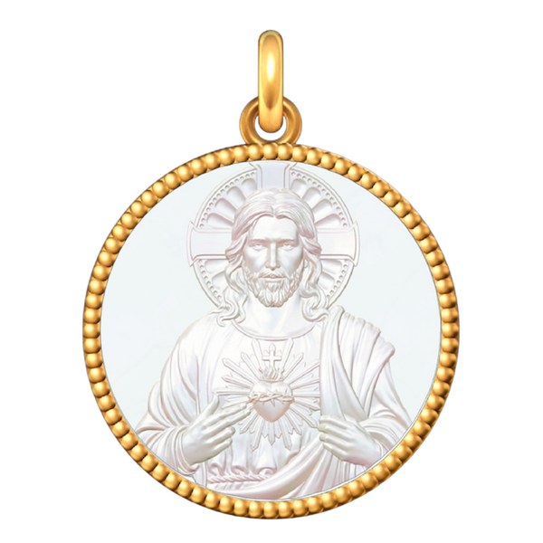 Médaille Entourage Perlé : Les Christ