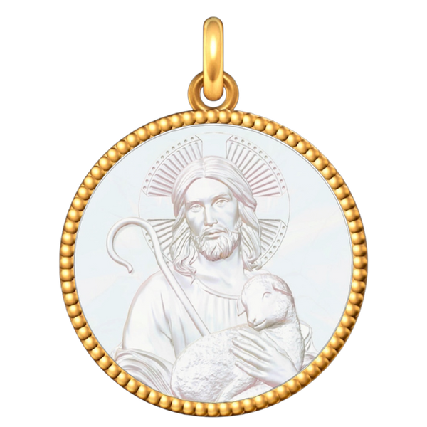 Médaille Entourage Perlé : Les Christ