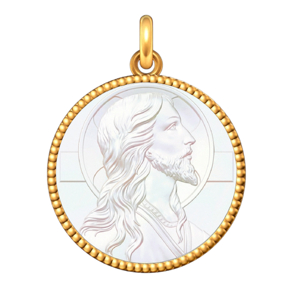 Médaille Entourage Perlé : Les Christ