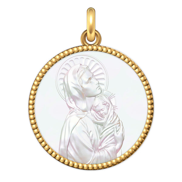 Médaille Entourage Perlé : Les Vierges à l'Enfant