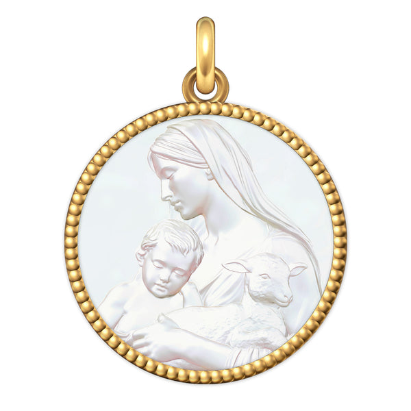 Médaille Entourage Perlé : Les Vierges à l'Enfant