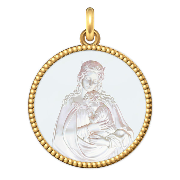 Médaille Entourage Perlé : Les Vierges à l'Enfant