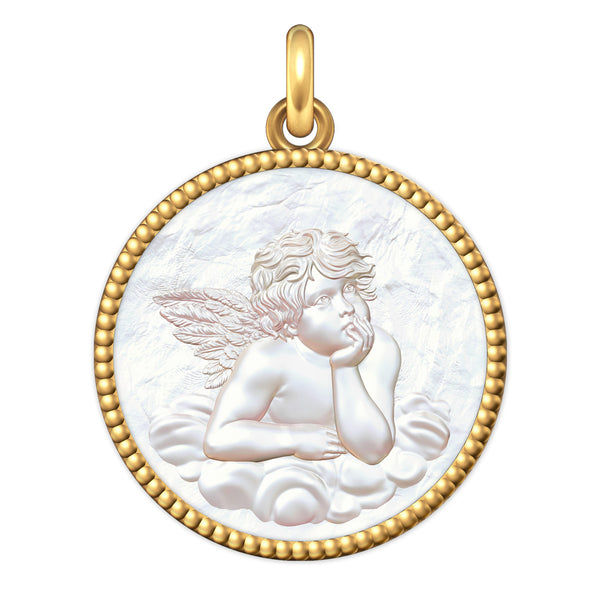 Médaille Entourage Perlé : Les Anges