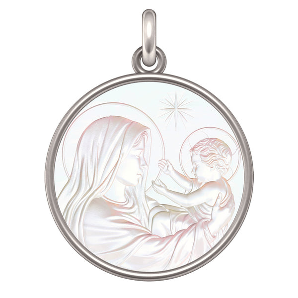 Médaille Vierge à l'enfant étoilée