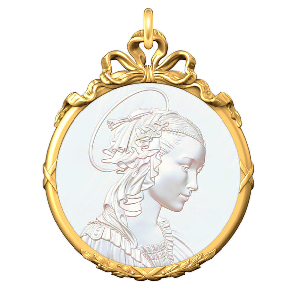 Médaille Entourage Noeud : La Vierge Adoration