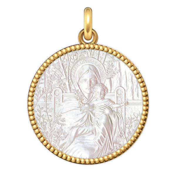 Médaille Entourage Perlé : Les Vierges à l'Enfant