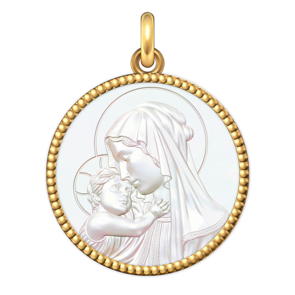 Médaille Entourage Perlé : Les Vierges à l'Enfant