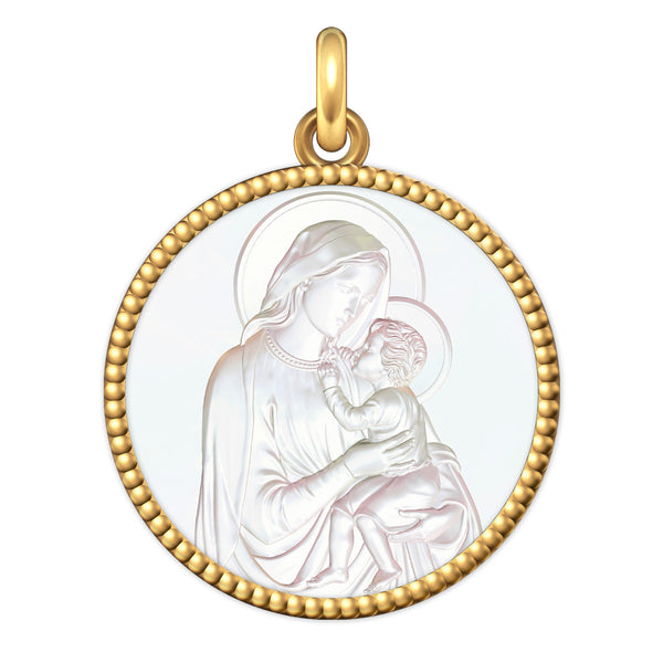 Médaille Entourage Perlé : Les Vierges à l'Enfant