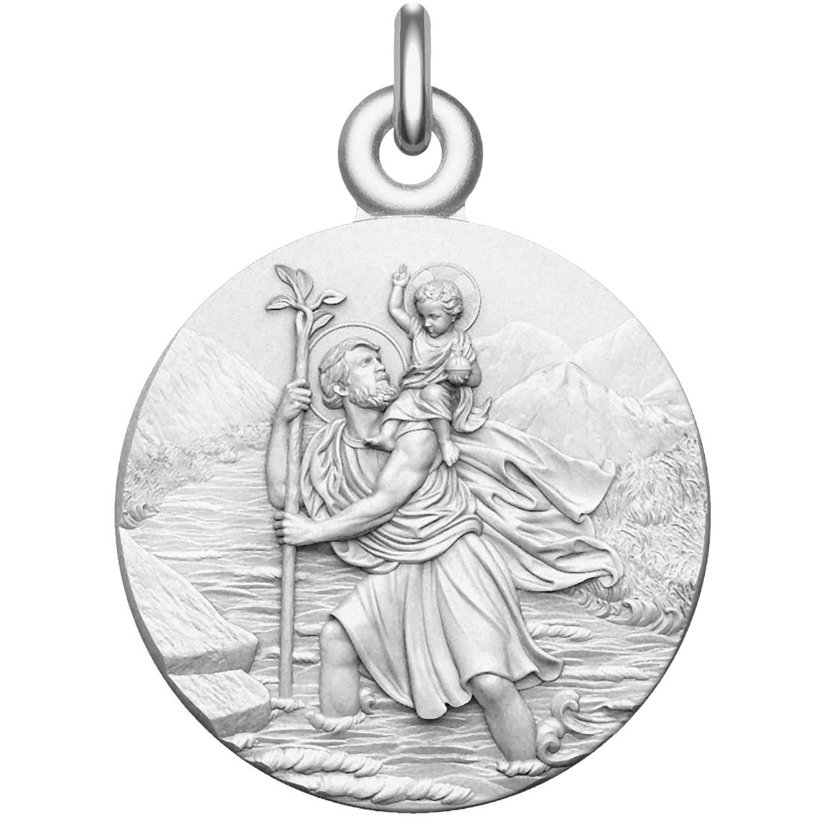 Médaille de baptême St Christophe en Argent