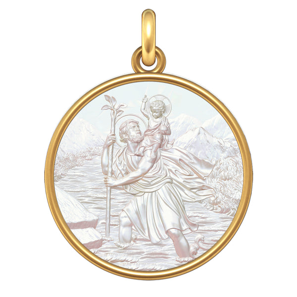 Médaille Saint Christophe - Nacre – Manufacture Mayaud